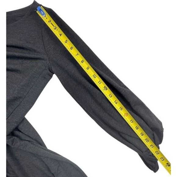 LOFT Lantern Sleeve JerseyKnit Swing Dress Gray Lagenlook Soft Capsule Neutral M - Picture 9 of 12